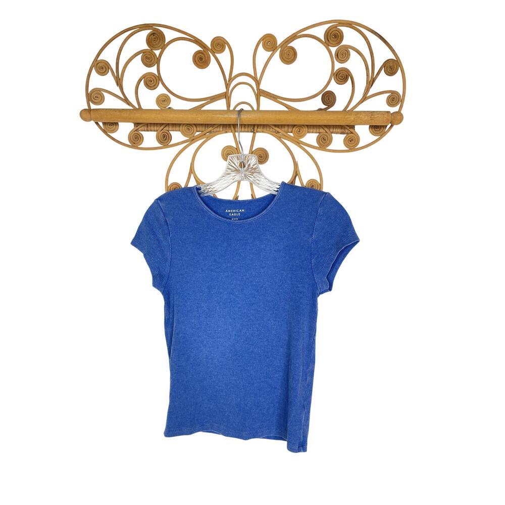 American Eagle blue baby tee short sleeve M
